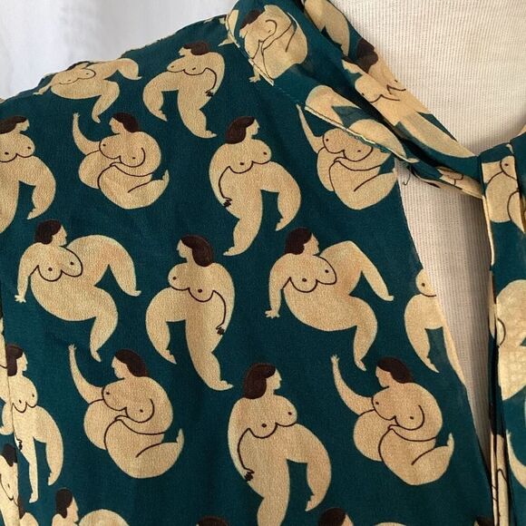 Anthropologie Ottod’ame Femme Tie Neck Dress US 8 Naked Women Made in Italy - Picture 9 of 14